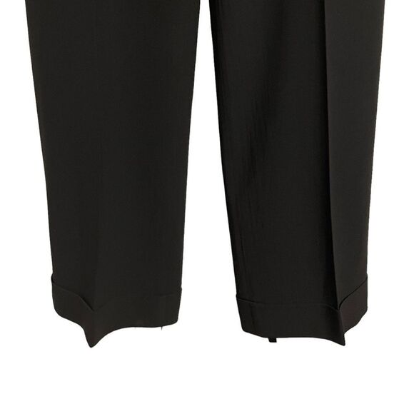 Ann Taylor Black Audrey Flat Front Side Zip Cuffed Hem Pants Size 6 - Picture 3 of 6